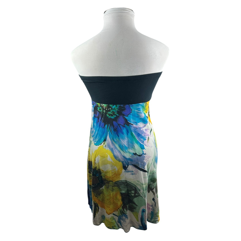 Jams World Strapless Tube Mini Dress Watercolor Size Large Art to Wear Beachy - Picture 7 of 14